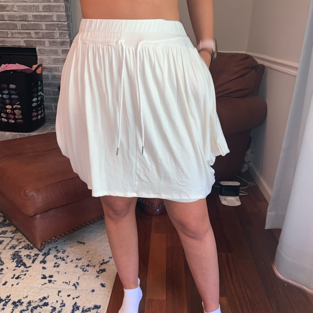 Y-3 x Adidas Athletic Mini Skirt in Cream